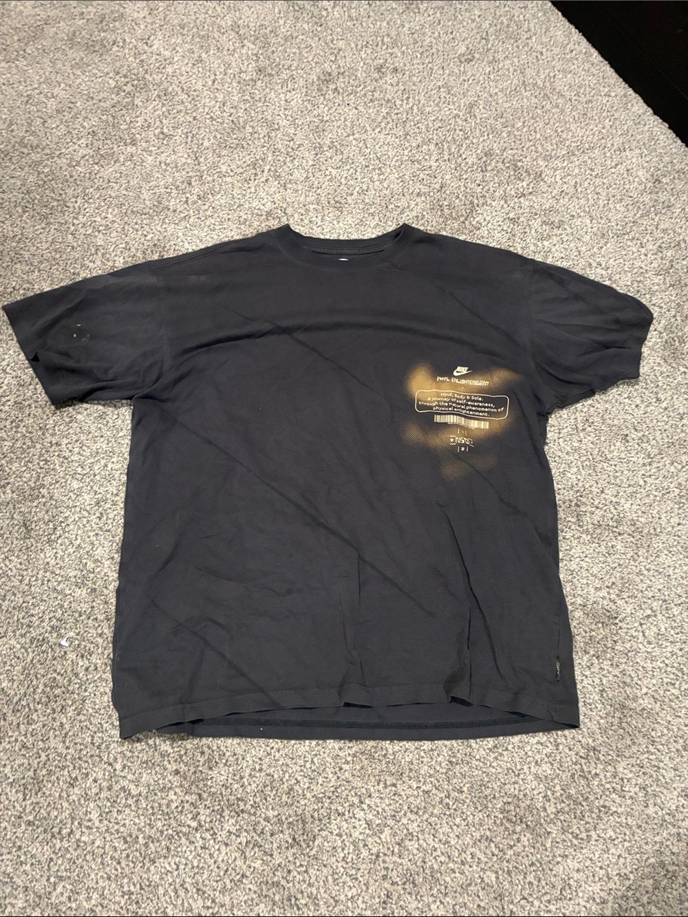 Nike Black Short Sleeve Tee with Gold Chest Print